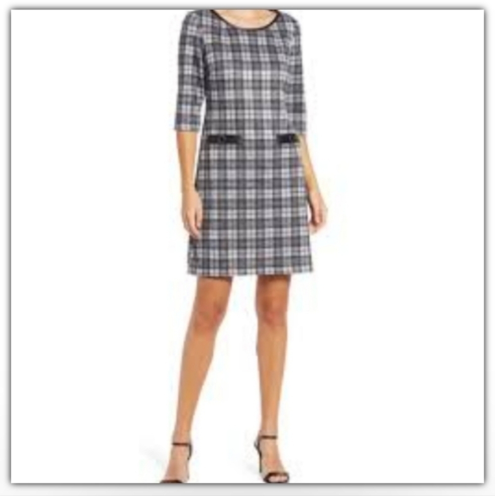 NWOT Connected Knit Sweater dress with faux leather details size 12